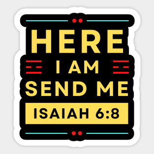 Bible Verse Isaiah 6:8 | Christian Typography Sticker